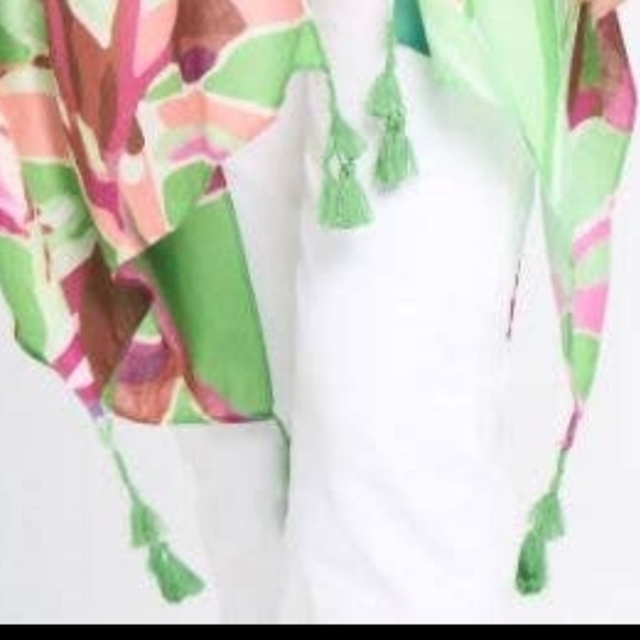 Kimono OS Tassels Green/peach New! - Picture 4 of 4